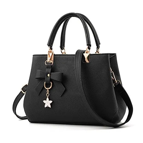 URAQT Womens Handbags, New Top Handle Bag, PU Leather Ladies Shoulder Bag Messenger Bag with Exquisite Metal Pendant, Fashion Tote Bag for Casual & Work, Mother's Day Gift