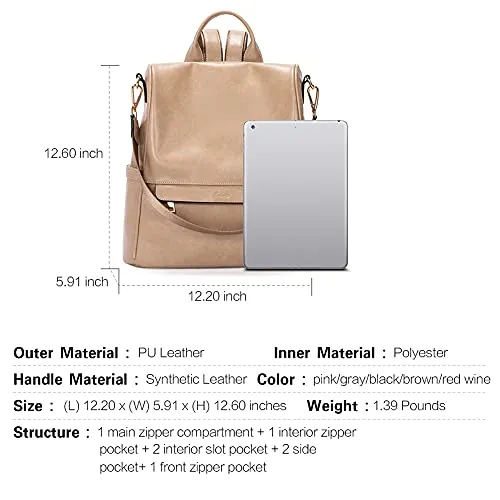 Women Backpack Purse Fashion Leather Large Travel Designer Ladies Shoulder Bags