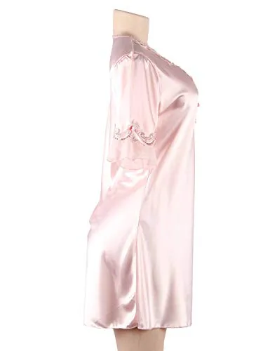 Women Satin Silky half Sleeve Night Gown Dress