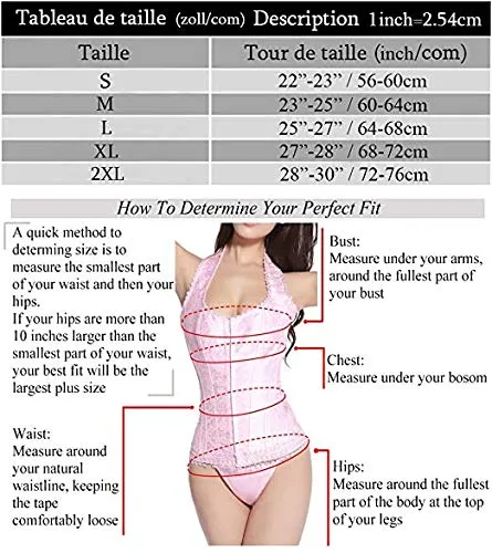 Women's Gothic Punk Corset Set Sexy Lace Costume Faux Leather Bustier Lingerie