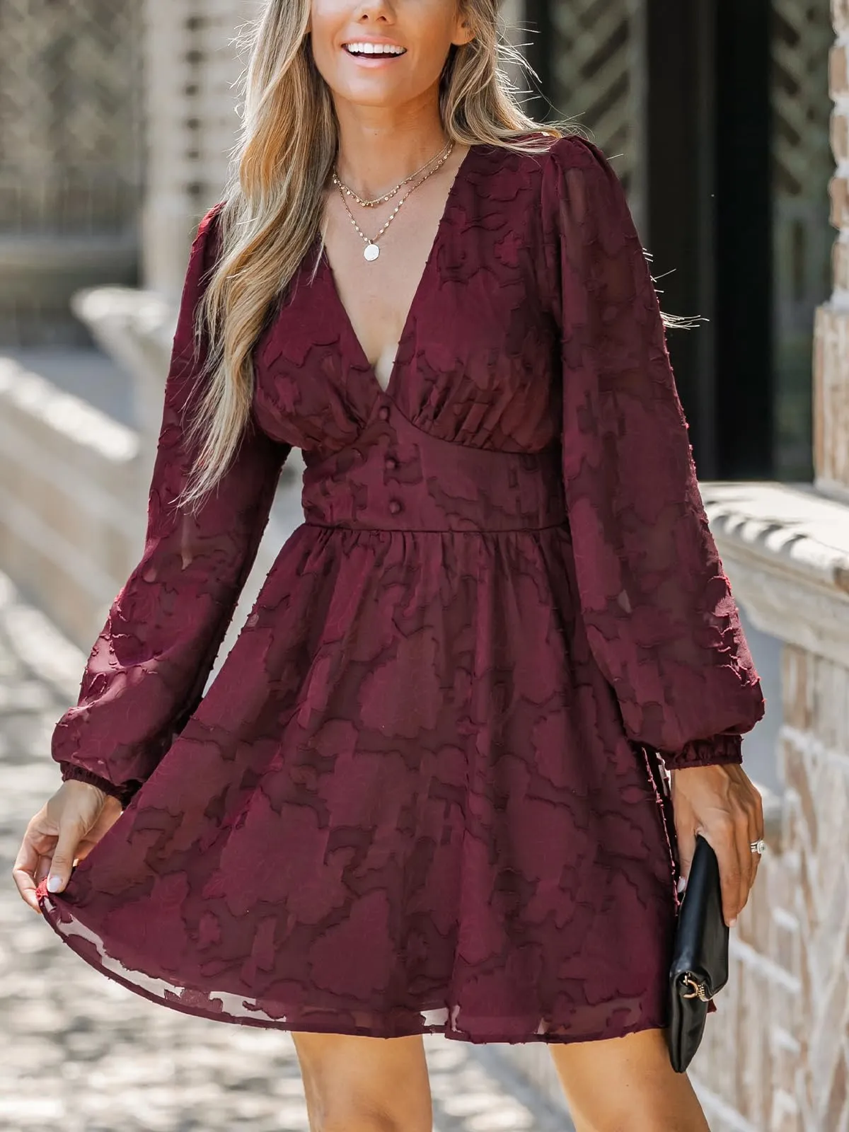 Women's Lace Mini Dress Long Sleeve Floral Print A Line Dress for Party Bodycon Dress Light Blue A XS