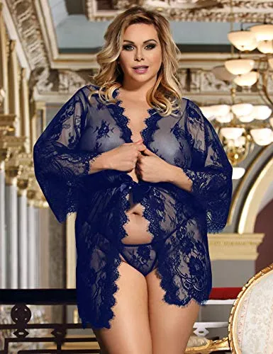 Women's Sexy Lingerie Lace Gown Dress Plus Size