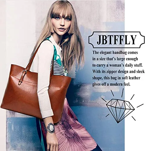 Womens Soft Leather Handbags Large Capacity Retro Vintage Top-Handle Casual Tote Shoulder Bags